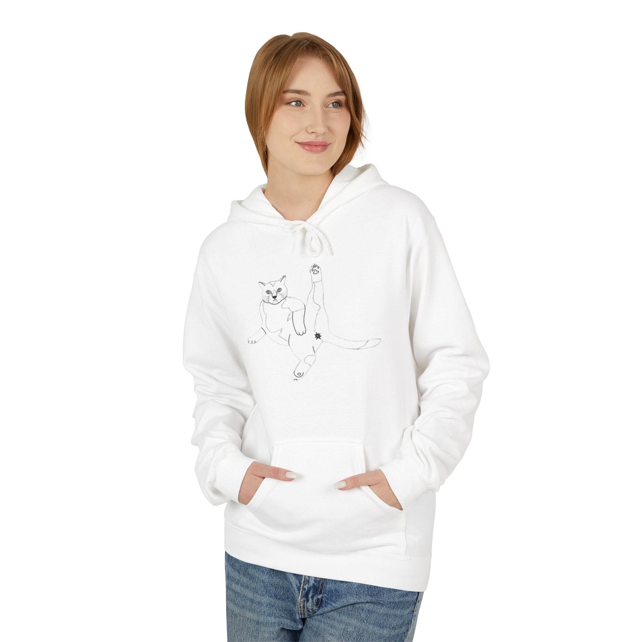 Hoodie - Cat Butt Sketch Design
