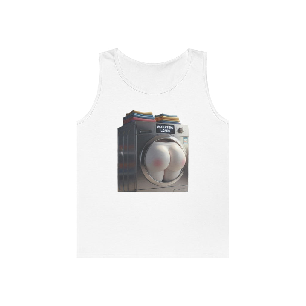 Accepting Loads - Graphic Tank Top — Retro Laundry Machine Art