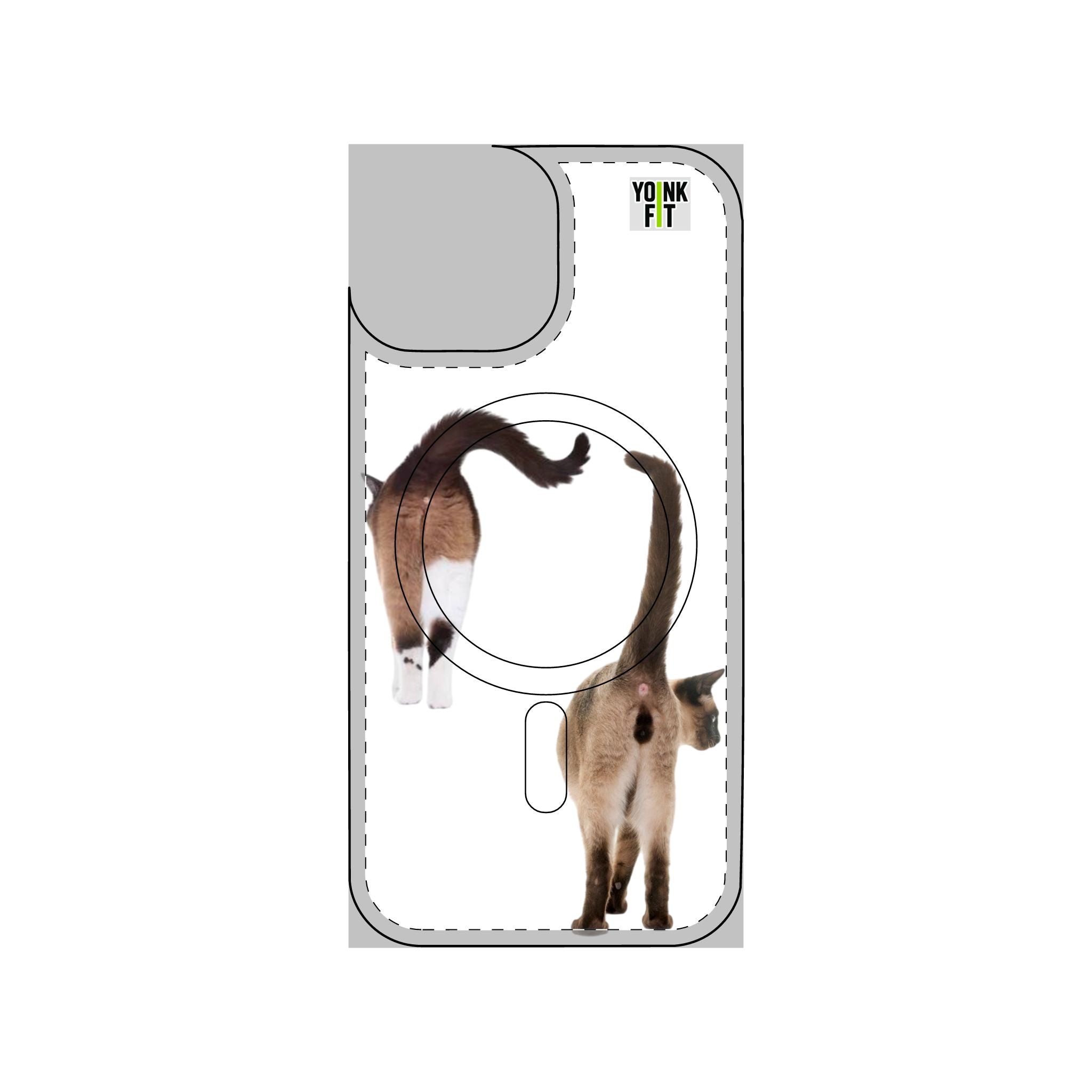 Phone Case Apple Cat Butt Impact-Resistant Magnetic Clear