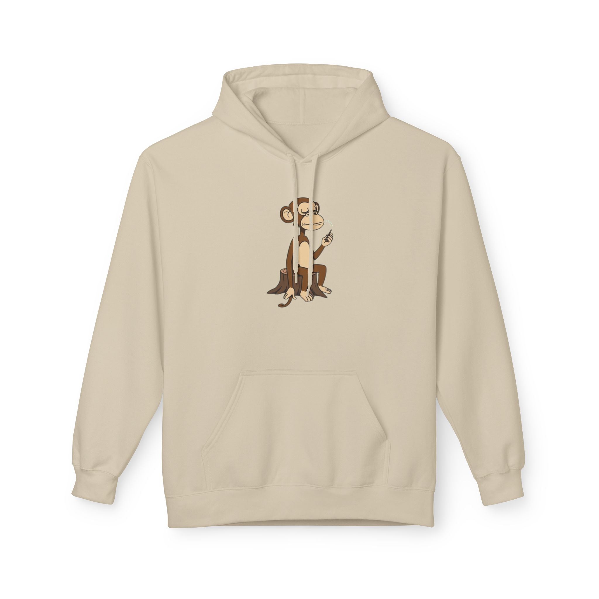 Fleece Hoodie Smoking Monkey Design