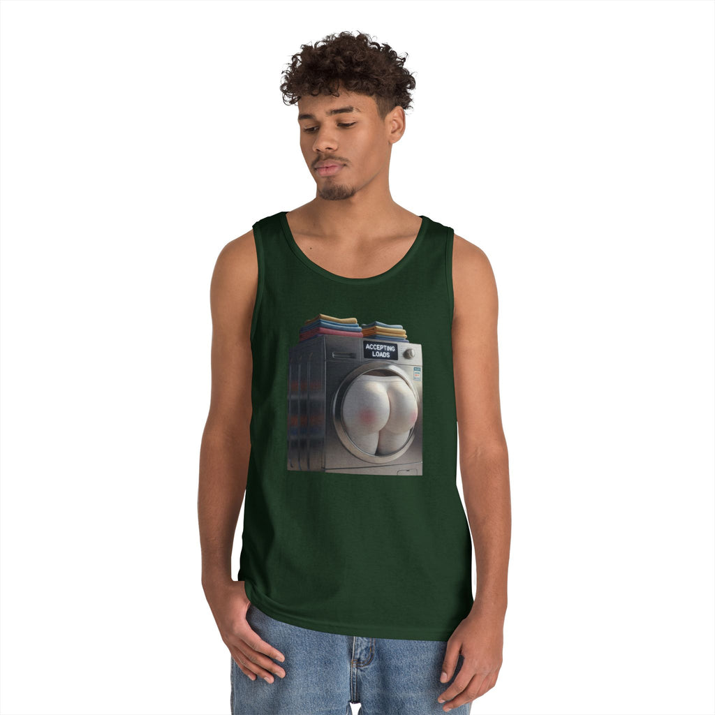 Accepting Loads - Graphic Tank Top — Retro Laundry Machine Art